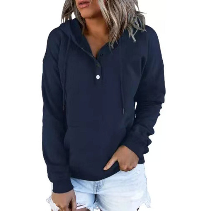 Damen Kapuzenpullover mit Knopfdetails und weichem Fleece-Material