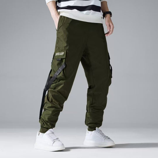 Herren Tapered Cargo-Jogginghose mit mehrfachen Klapp‑ und Gurtbandtaschen Nord Taschen
