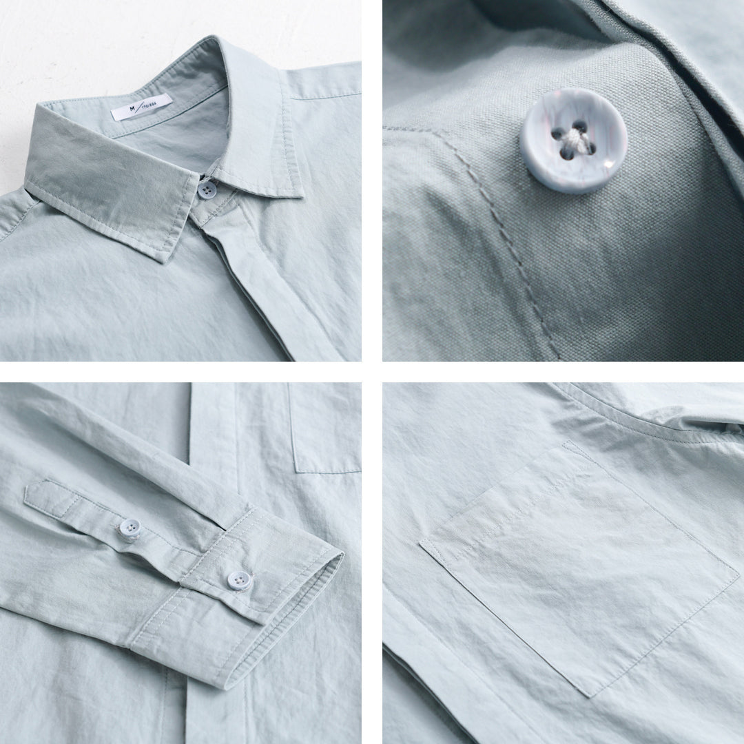 Herren Relaxed-Fit Baumwoll-Overshirt mit Kentkragen und Brusttasche Nord Taschen