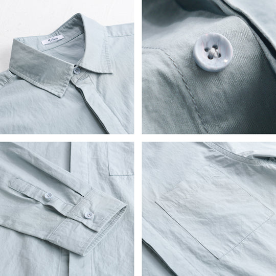 Herren Relaxed-Fit Baumwoll-Overshirt mit Kentkragen und Brusttasche Nord Taschen