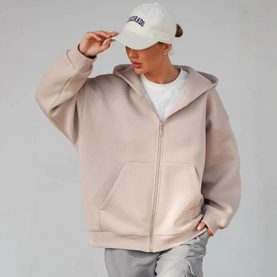 Damen Zip-Hoodie mit lässigem Schnitt und großen Taschen Nord Taschen