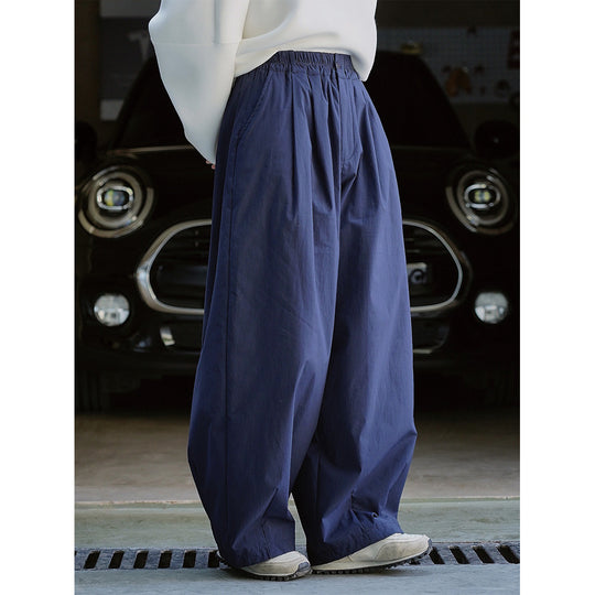 Damen Voluminöse Palazzo-Baggy-Hose mit elastischem Komfortbund und Eingrifftaschen Nord Taschen