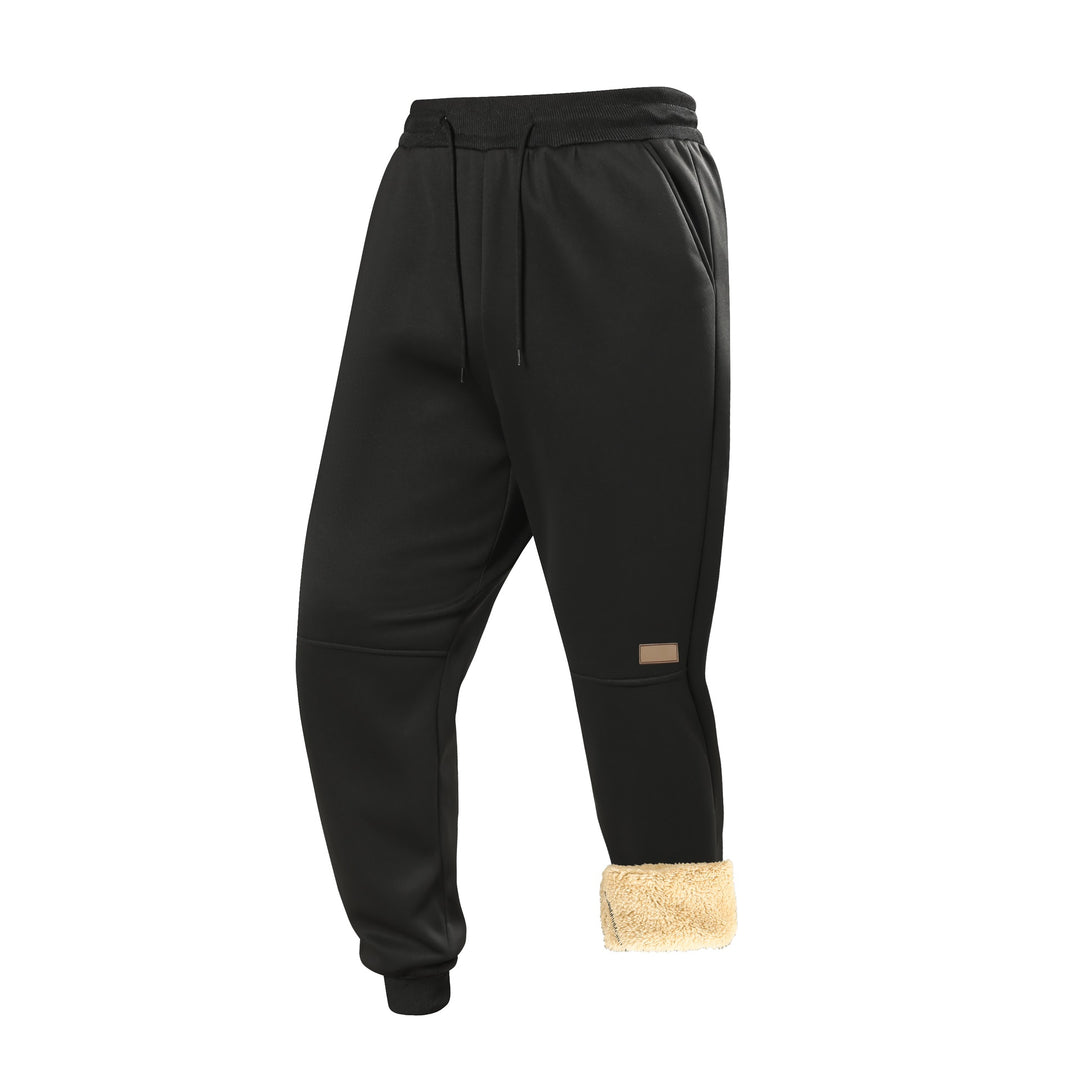 Herren Gefütterte Teddy-Fleece-Jogginghose mit elastischem Kordelbund & konischem Bein Nord Taschen