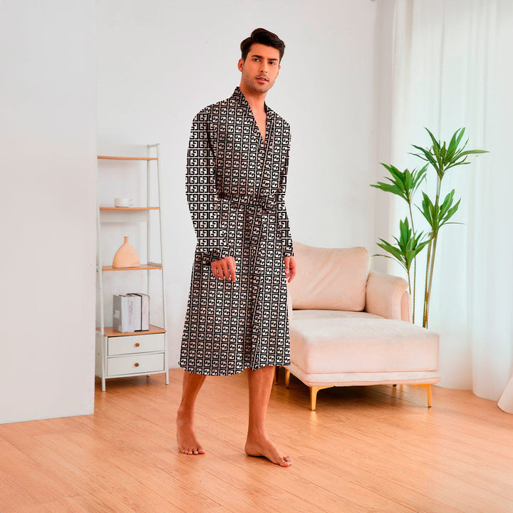 Herren Kimono mit modernem Muster und Gürtel – Nord Taschen