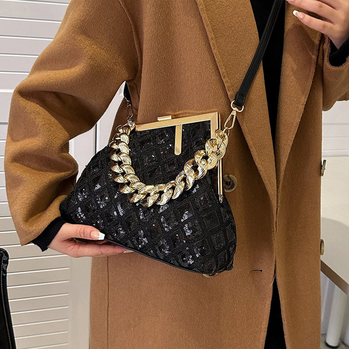 Damen Glamouröse Handtasche mit auffälligem Kettendesign Nord Taschen