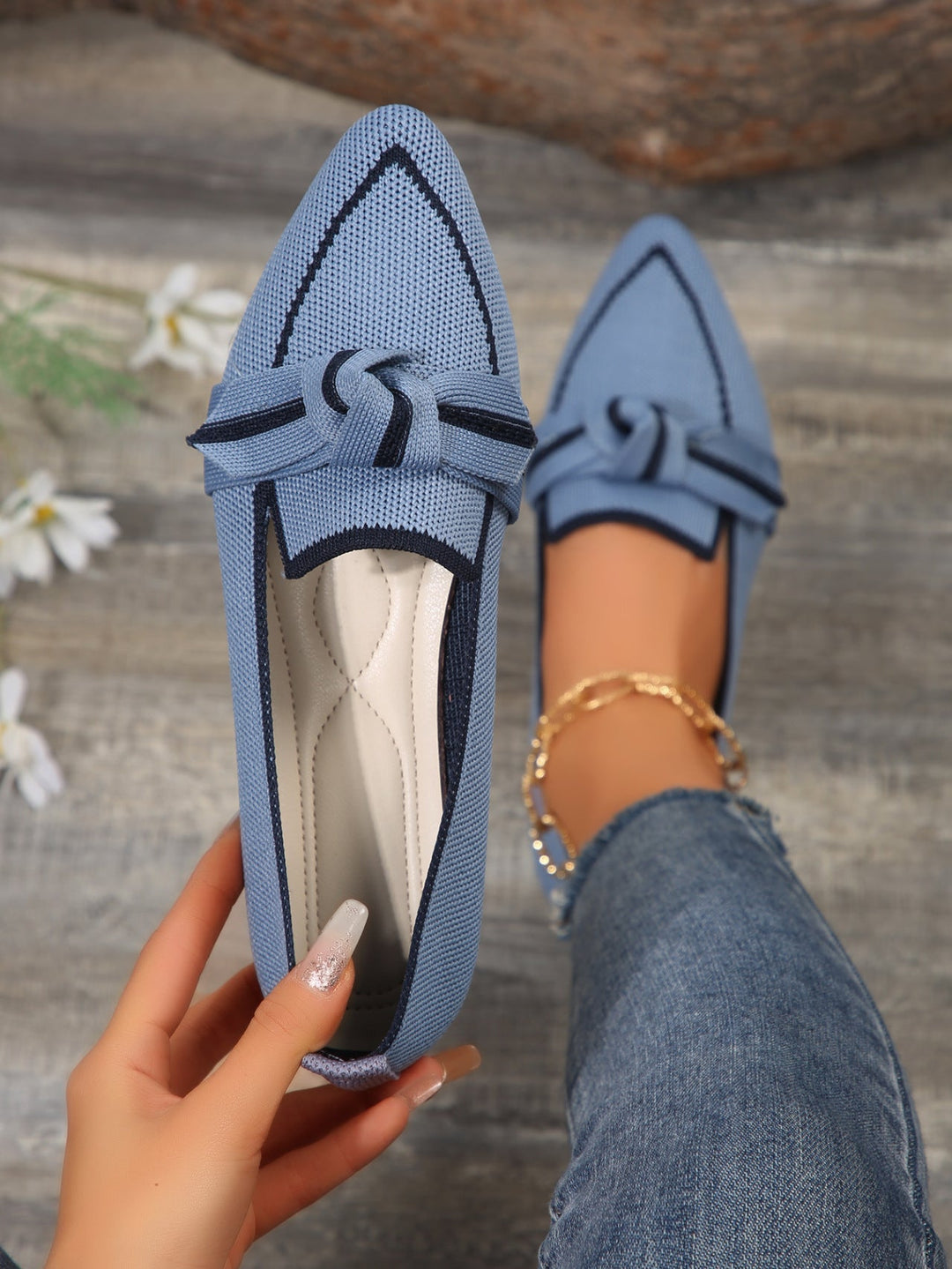 Damen Spangenballerinas mit Knötchen-Details und atmungsaktivem Obermaterial Nord Taschen
