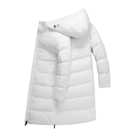 Damen Langer minimalistischer Steppmantel mit konturierter Kapuze und ultraleichter Thermofüllung Nord Taschen