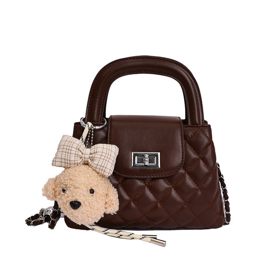 Damen Verspieltes Handtaschen-Set mit niedlichem Teddy-Anhänger Nord Taschen