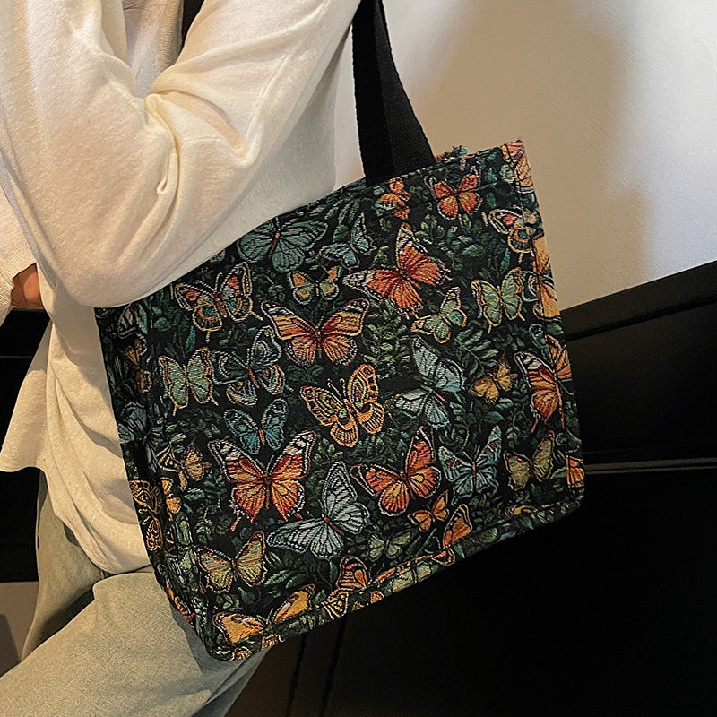 Damen Jute-Shopper mit buntem Schmetterlingsmotiv Nord Taschen