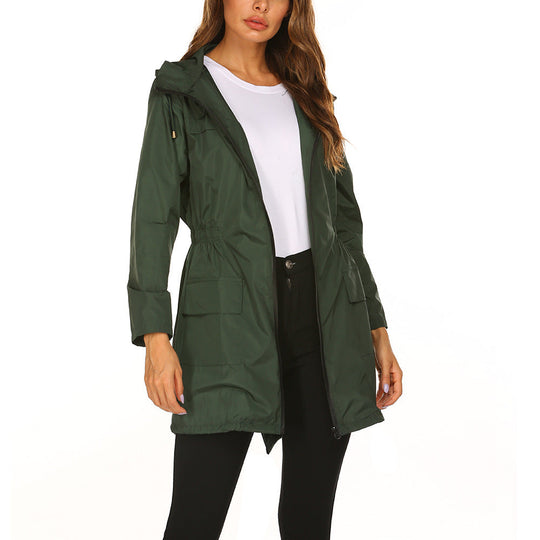 Damen praktische Freizeitjacke mit verstellbarem Bund und großen Taschen