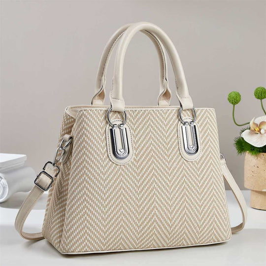 Damen elegante Handtasche mit modernem Zickzack-Muster und abnehmbarem Schulterriemen Nord Taschen