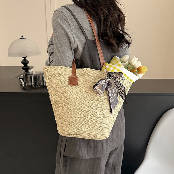 Damen elegante Strandtasche mit modischem Knotenakzent Nord Taschen