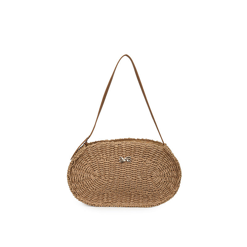 Damen Rucksack-Handtasche aus geflochtenem Naturmaterial Nord Taschen