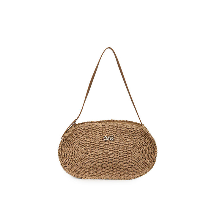 Damen Rucksack-Handtasche aus geflochtenem Naturmaterial Nord Taschen