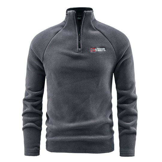 Herren Fleece-Halbzip-Pullover mit stehendem Kragen und atmungsaktivem Thermofleece Nord Taschen