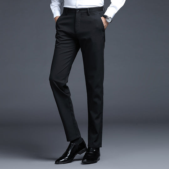 Herren Formelle Slim-Fit Anzughose mit Stretchbund und Bügelfalte Nord Taschen