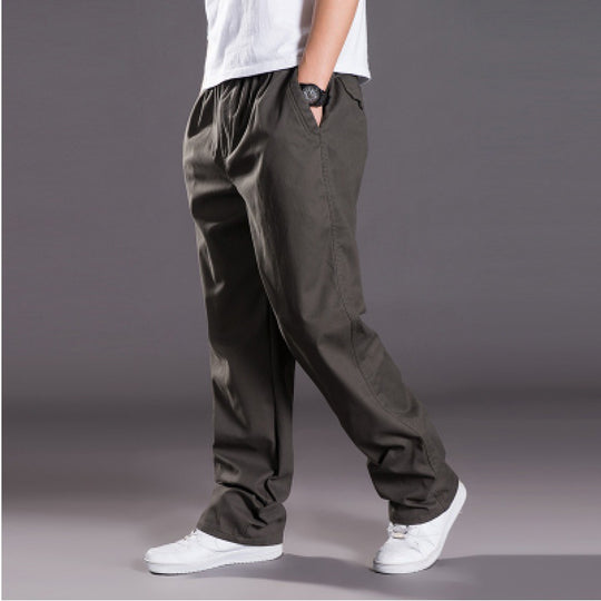 Herren Relaxed-Fit Freizeit-Chinohose mit elastischem Tunnelzug, vorgeformtem Bund und geradem Bein Nord Taschen