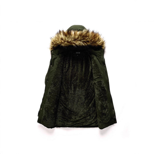 Herren Winterparka mit Kunstfellkapuze und Teddyfutter Nord Taschen