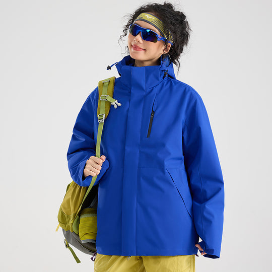 Damen Leichte wasserdichte Parka-Kapuzenjacke mit versiegelten Nähten und Kordelzug Nord Taschen