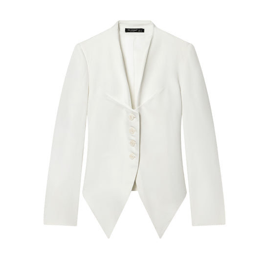 Damen taillierter Blazer mit spitzem Schößchen und tiefem V-Ausschnitt Nord Taschen