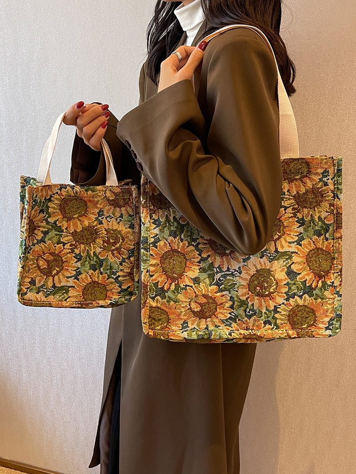 Damen Jute-Shopper-Tasche mit floralem Design und robusten Henkeln Nord Taschen