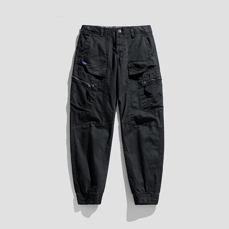 Herren Multifunktionale Cargo-Jogginghose im Tactical-Canvas-Stil mit Knie‑Paneelen, Reißverschluss‑ und Klappentaschen Nord Taschen