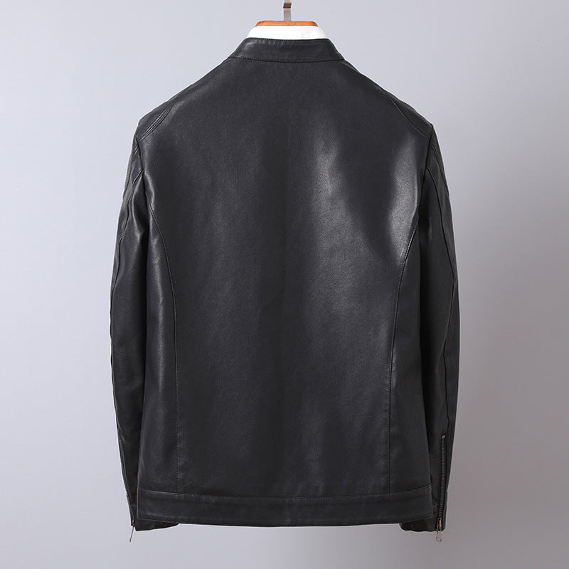 Herren Minimalistisches Kunstleder-Blouson mit Stehkragen und seitlichen Reißverschlusstaschen Nord Taschen