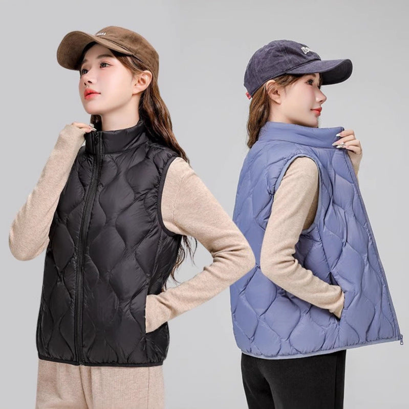 Damen gesteppte Thermo-Kapuzenjacke mit diamantförmiger Steppung Nord Taschen