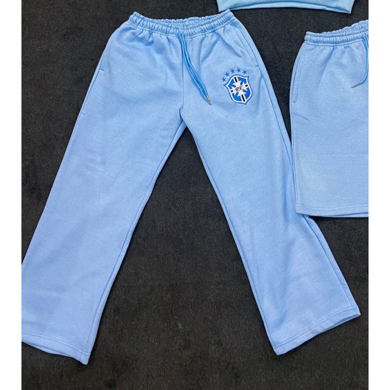 Damen weite Jogginghose mit elastischem Bund, Tunnelzug und gesticktem Emblem Nord Taschen