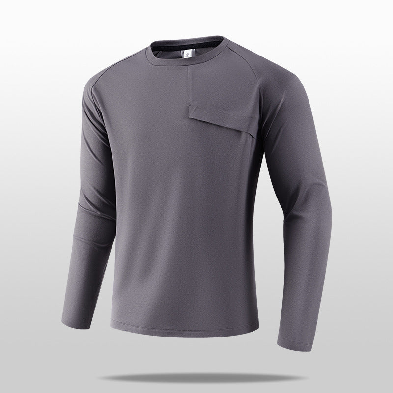 Herren Leichtes Langarm-T-Shirt mit praktischer Brusttasche Nord Taschen