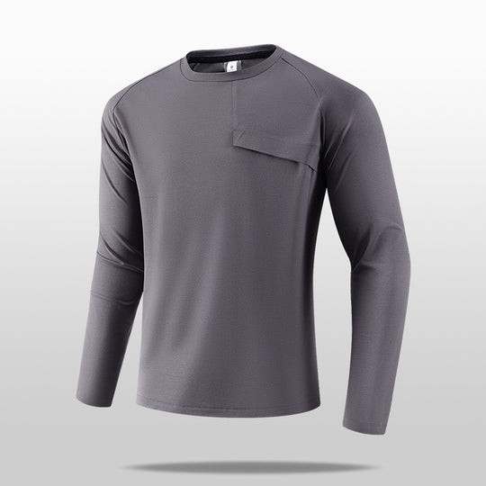 Herren Leichtes Langarm-T-Shirt mit praktischer Brusttasche Nord Taschen