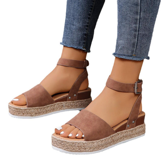 Damen Wedge-Sandaletten mit elegantem Riemen-Design und komfortablem Fußbett