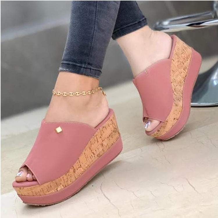 Damen Wedge-Sandalen mit eleganter Korksohle und anpassbarem Obermaterial