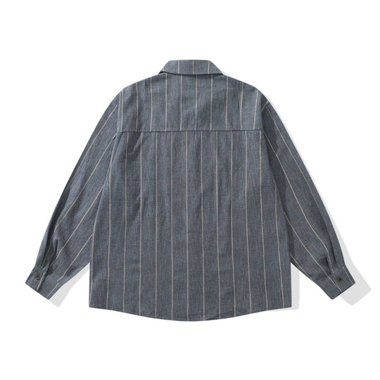 Herren Leichtes Overshirt im Relaxed‑Schnitt mit feiner Streifenstruktur Nord Taschen