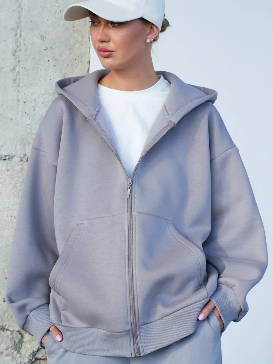 Damen Zip-Hoodie mit lässigem Schnitt und großen Taschen Nord Taschen