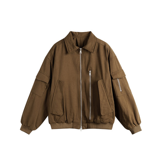 Unisex Boxy Utility-Blousonjacke mit Zip-Details und funktionalen Pattentaschen Nord Taschen