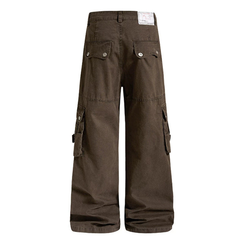 Damen weite Baumwoll-Cargohose im Vintage-Look mit ballonförmiger Silhouette und großen Klappentaschen Nord Taschen