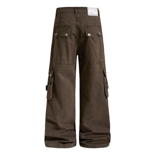 Damen weite Baumwoll-Cargohose im Vintage-Look mit ballonförmiger Silhouette und großen Klappentaschen Nord Taschen