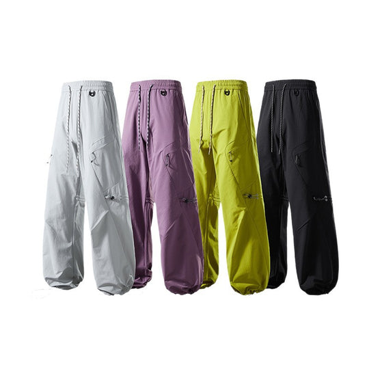 Herren Weite technische Cargo-Hose mit Kordelzug, Reißverschlusstaschen und regulierbarem Saum Nord Taschen