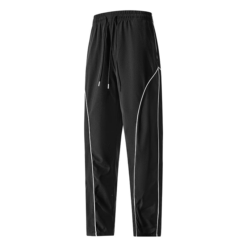 Herren Sportliche tapered Trainingshose mit elastischem Bund, Tunnelzug & Kontrastpaspel Nord Taschen