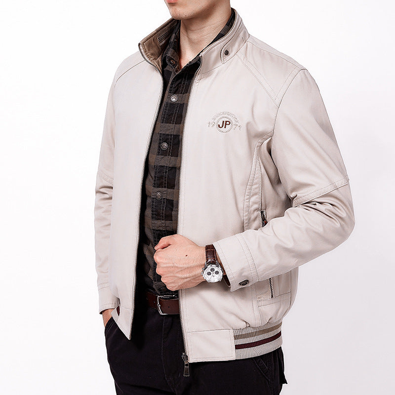 Herren leichte Canvas-Übergangsjacke mit gesteppter Schulterpasse und Reißverschluss Nord Taschen