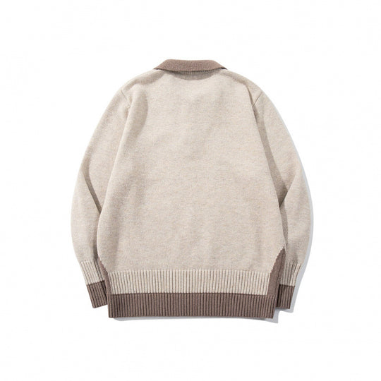 Herren Oversized Feinstrick-Polo mit kontrastbesetztem Hemdkragen und Rippenbündchen Nord Taschen