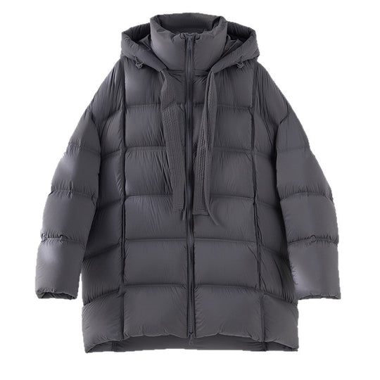 Damen Boxy-Steppjacke mit übergroßem Thermokragen und dekorativen Kordel-Details Nord Taschen