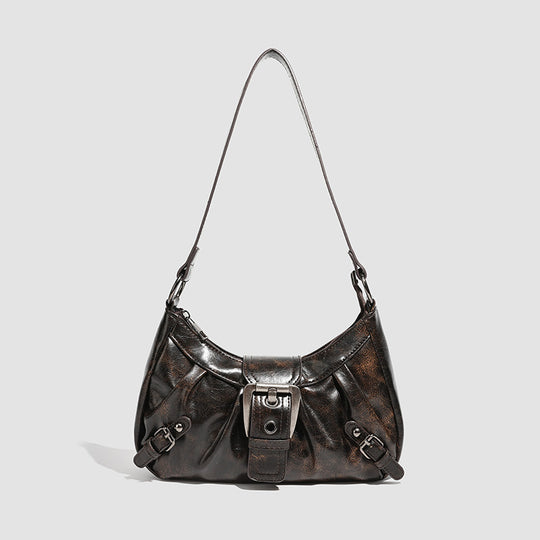 Damen Hobo-Tasche mit eleganter Faltenstruktur und glänzendem Buckle-Detail Nord Taschen