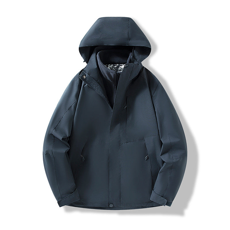 Herren Minimalistische City-Outdoorjacke mit verschweißten Nähten, verstellbarer Kapuze und Thermofutter Nord Taschen