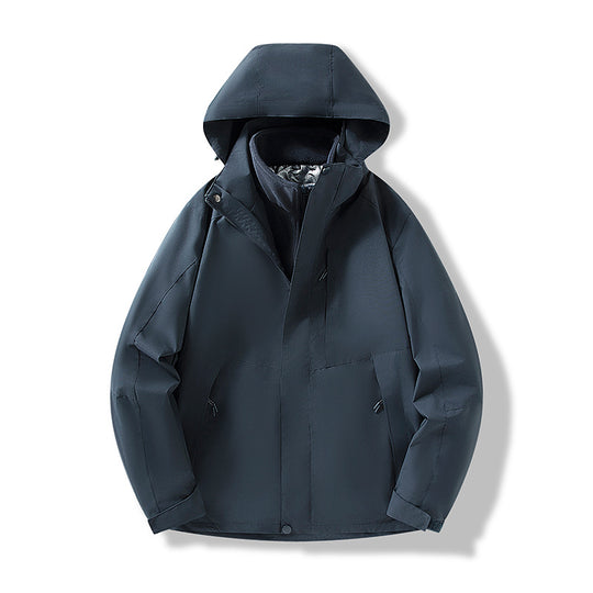 Herren Minimalistische City-Outdoorjacke mit verschweißten Nähten, verstellbarer Kapuze und Thermofutter Nord Taschen