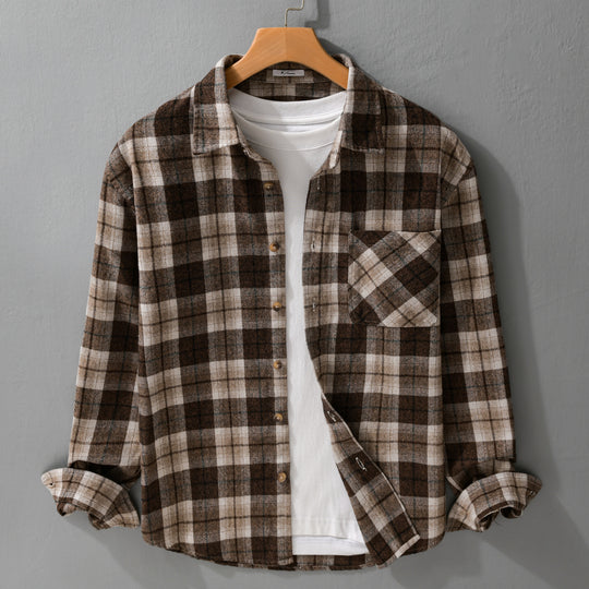 Herren Karo‑Flanell Überhemd Nord Taschen