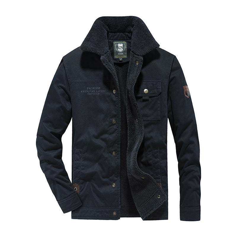 Herren Baumwoll-Canvas Feldjacke mit Teddyfutter und Utility-Taschen Nord Taschen