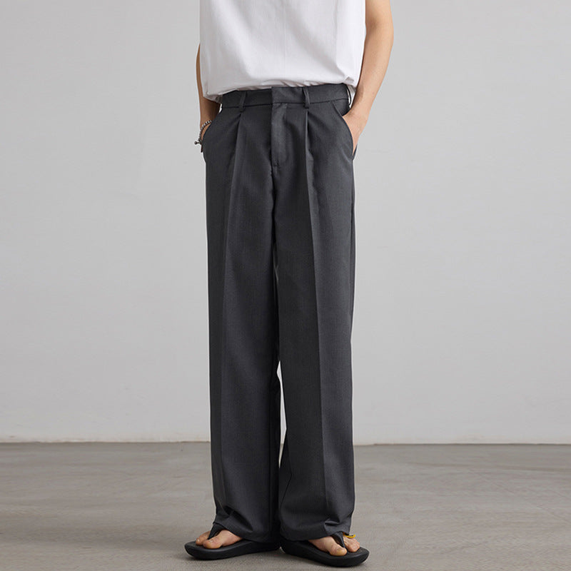 Herren Weite Hochtaillierte Bundfaltenhose mit Bügelfalte und entspannter Silhouette Nord Taschen