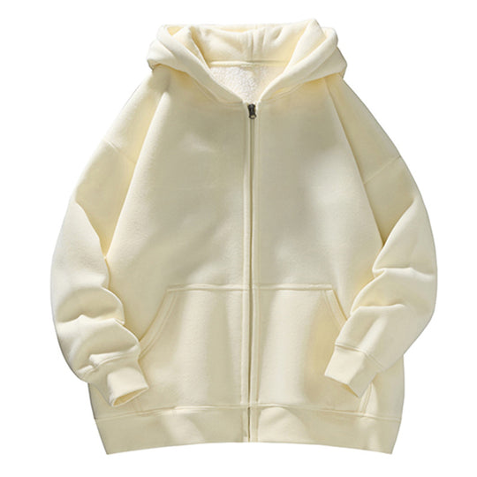 Unisex Oversize-Kapuzenjacke mit durchgehendem Reißverschluss, Teddyfutter und Känguru-Taschen Nord Taschen